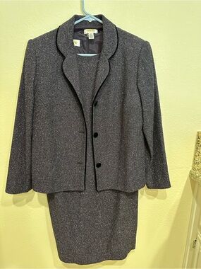 Talbots Purple Tweed Blazer & Dress Set—Size 10